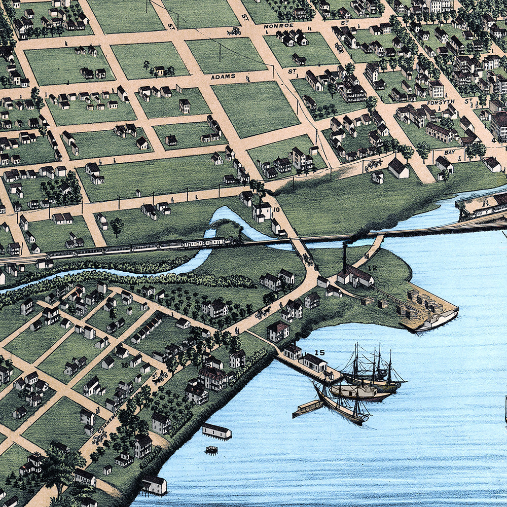 1876 Jacksonville, Florida | Historic Bird’s-Eye View
