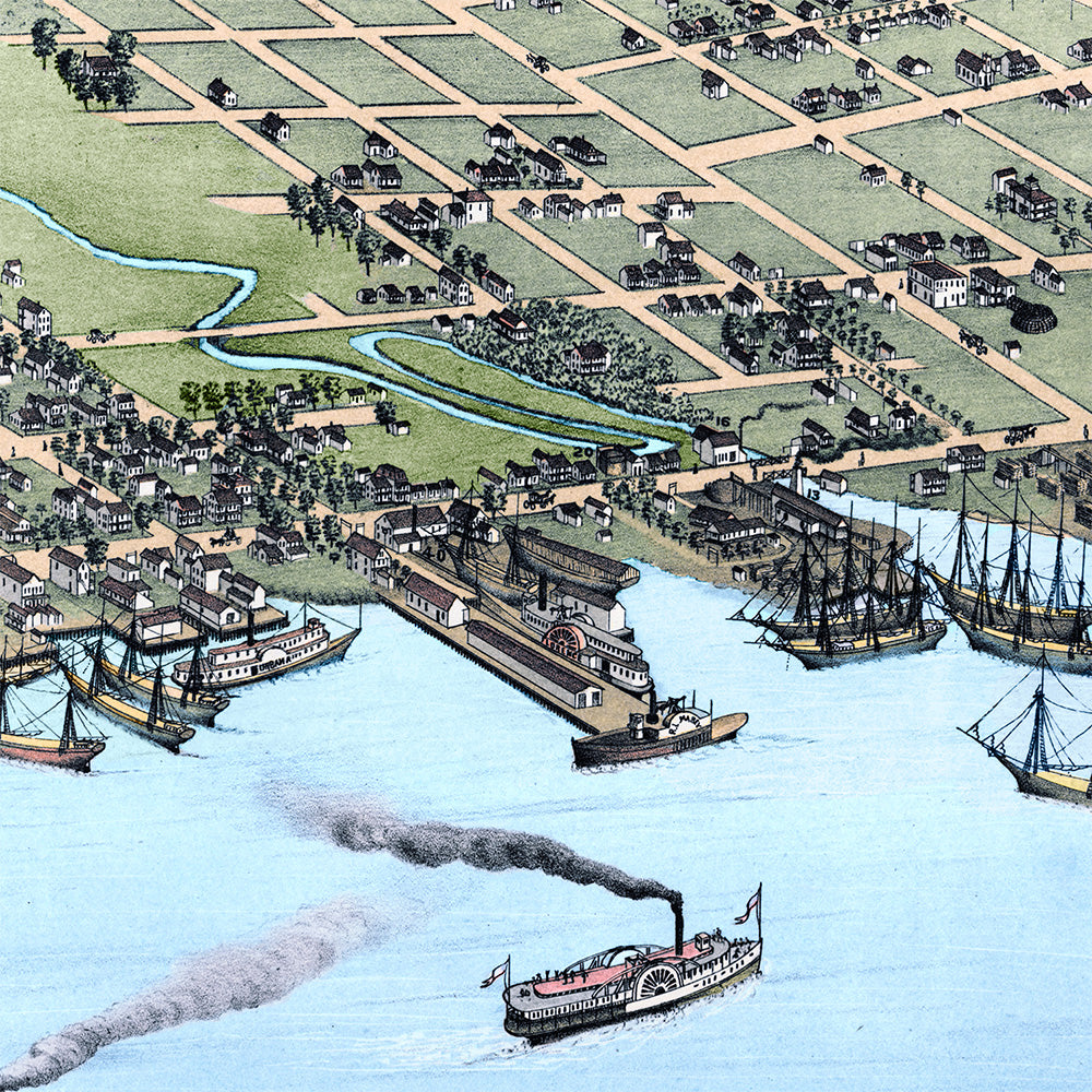 1876 Jacksonville, Florida | Historic Bird’s-Eye View