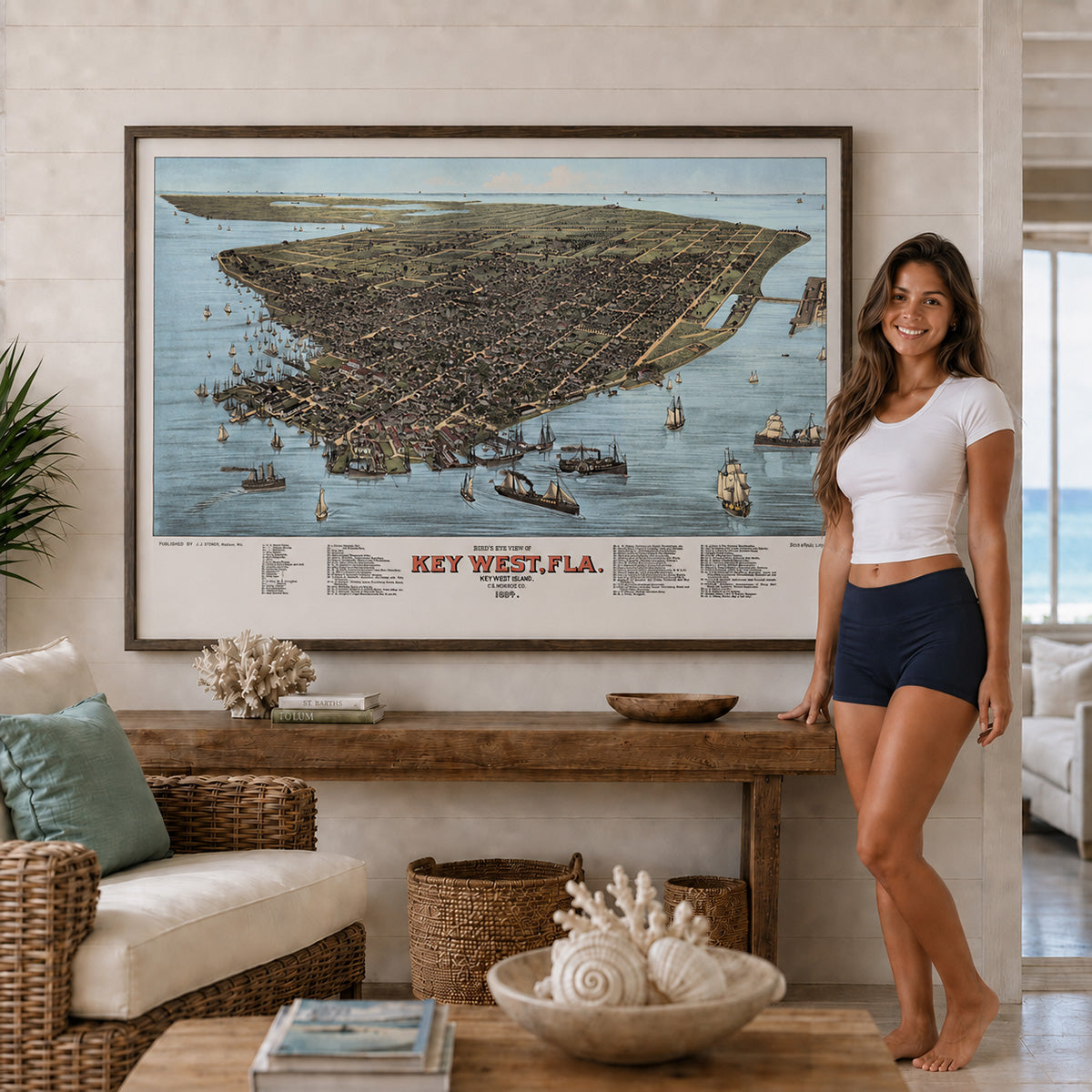 1885 Key West Florida Map | Historic Bird’s-Eye View