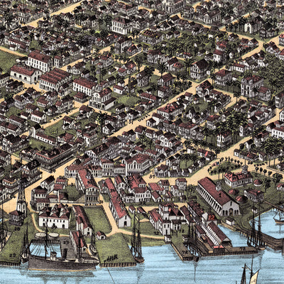1885 Key West Florida Map | Historic Bird’s-Eye View