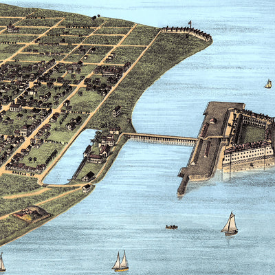 1885 Key West Florida Map | Historic Bird’s-Eye View
