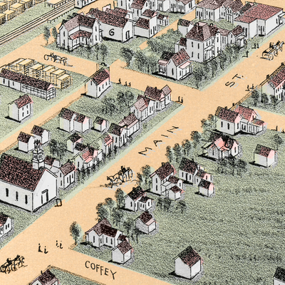 1891 Plano, Texas Map | Historic Bird's-Eye View
