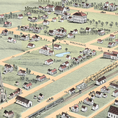 1891 Plano, Texas Map | Historic Bird's-Eye View