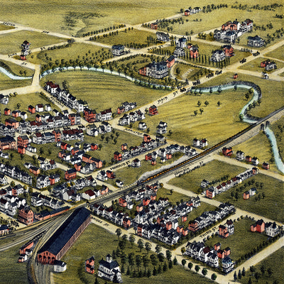 1882 Somerville, NJ Map | Vintage Bird’s-Eye View