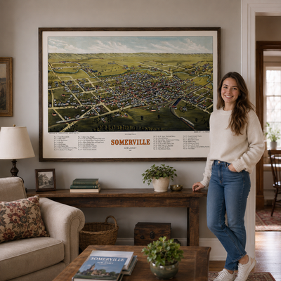 1882 Somerville, NJ Map | Vintage Bird’s-Eye View