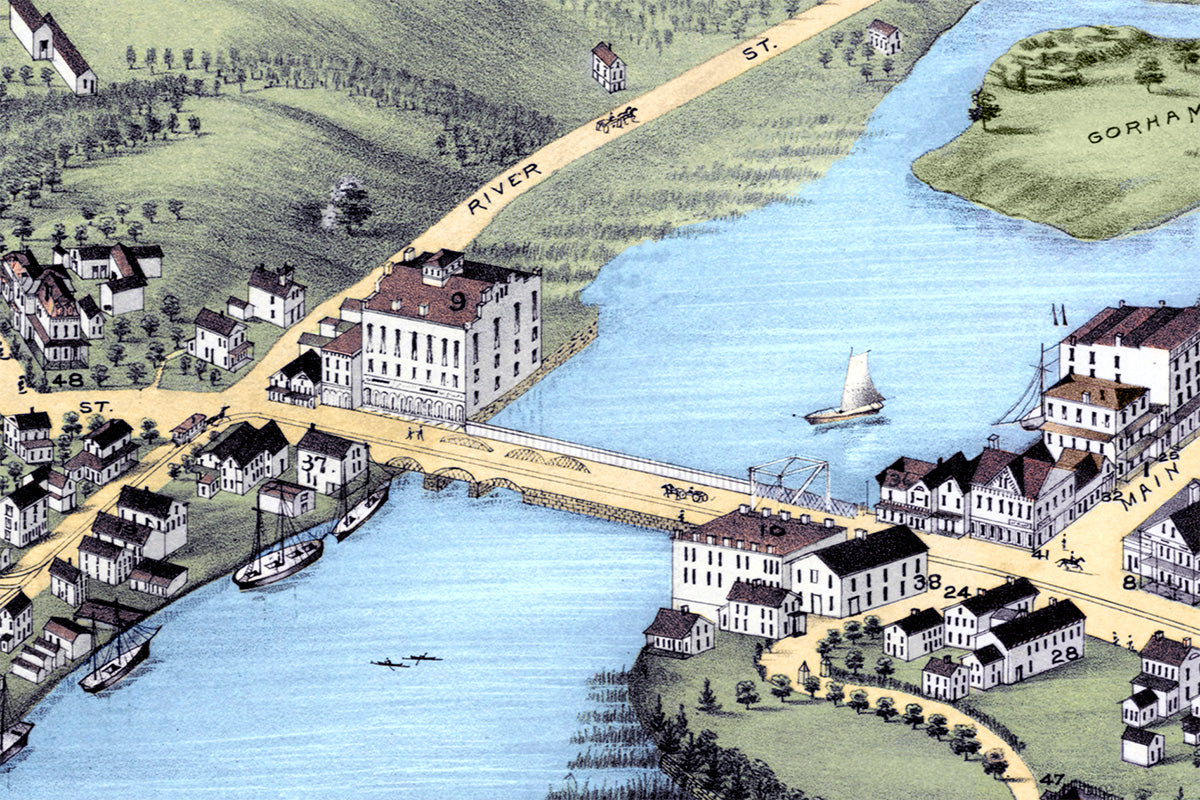 1878 Westport, Connecticut Map | Historic Bird’s-Eye View