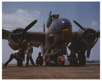 A - 20 Bomber Servicing at Langley Field July 1942 - Available at KNOWOL