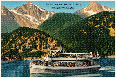 Diablo Lake, WA: Tourist steamer on Diablo Lake, Skaget