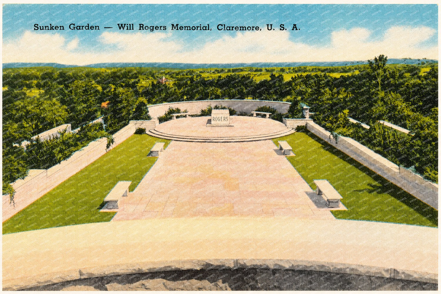 Claremore, OK: Sunken Garden -- Will Rogers Memorial, Claremore, U.S.A.