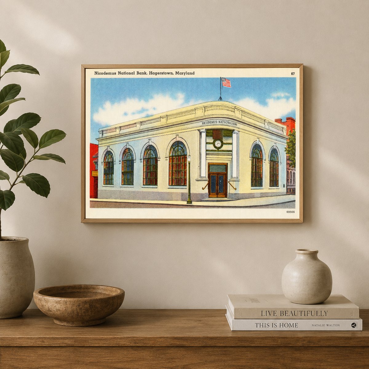 Nicodemus National Bank, Hagerstown, Maryland — Vintage Maryland Postcard