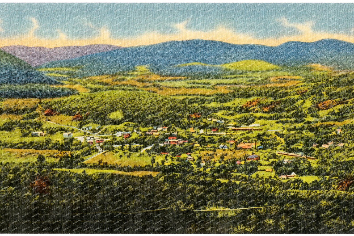 View of town — Vintage Maryland Postcard