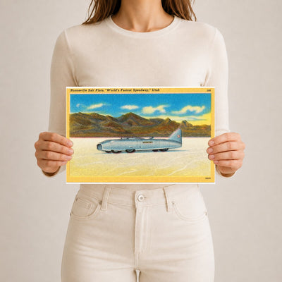 Bonneville Salt Flats, UT: Bonneville Salt Flats, "World's fastest speedway." Utah