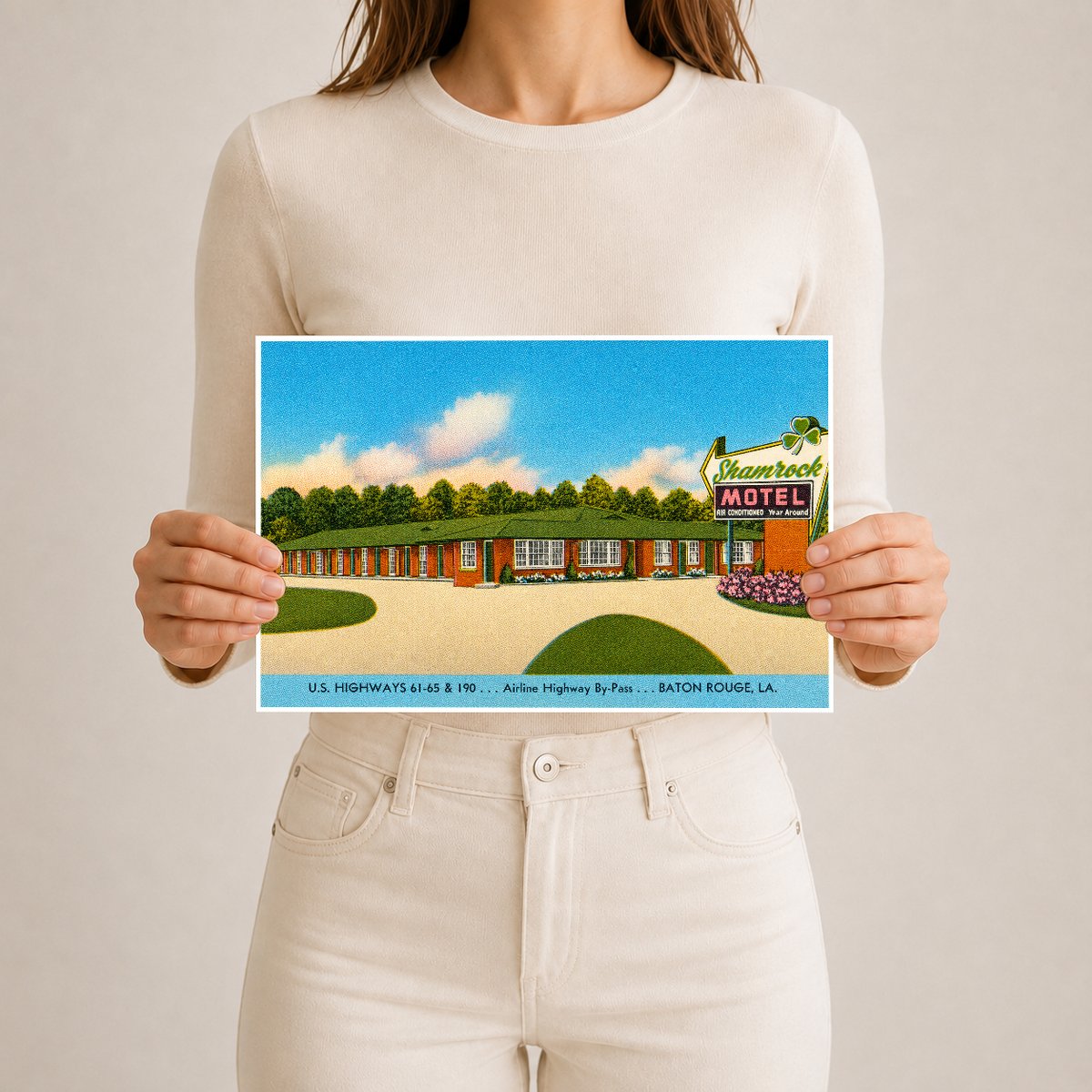 Baton Rouge, LA: Shamrock Motel, U. S. Highways 61-65 & 190... Airline Highway By-Pass... Baton Rouge