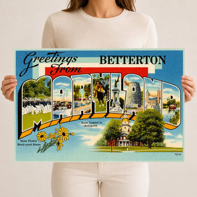 Greetings from Betterton, Maryland — Vintage Maryland Postcard