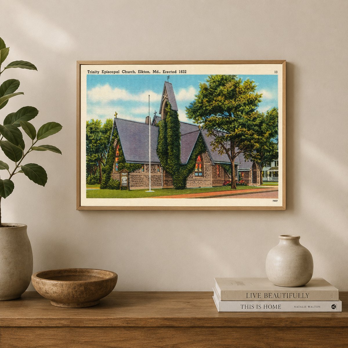 Trinity Episcopal Church, Elkton, MD, Erected 1832 — Vintage Maryland Postcard