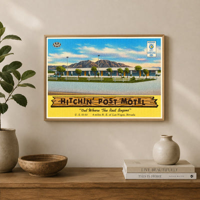 Las Vegas, NV: Hitchin' Post Motel, "Out where the best begins," U.S. 91 - 93, 4 miles N. E. of Las Vegas