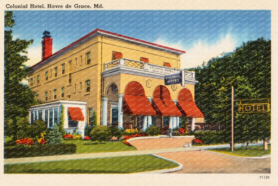 Colonial Hotel, Havre de Grace, MD — Vintage Maryland Postcard