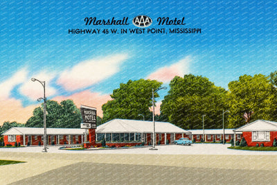 West Point, MS: Marshall Motel, Highway 45 W. In West Point