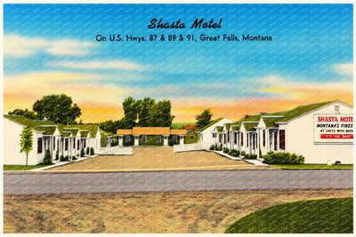 Great Falls, MT: Shasta Motel, on U.S. Hwys. 87 & 89 & 91