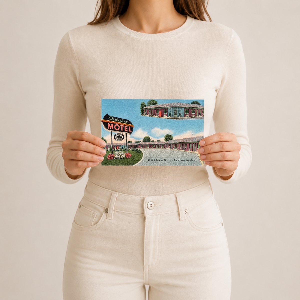 Cadillac Motel, U. S. Highway 301... Brandywine, Maryland — Vintage Maryland Postcard