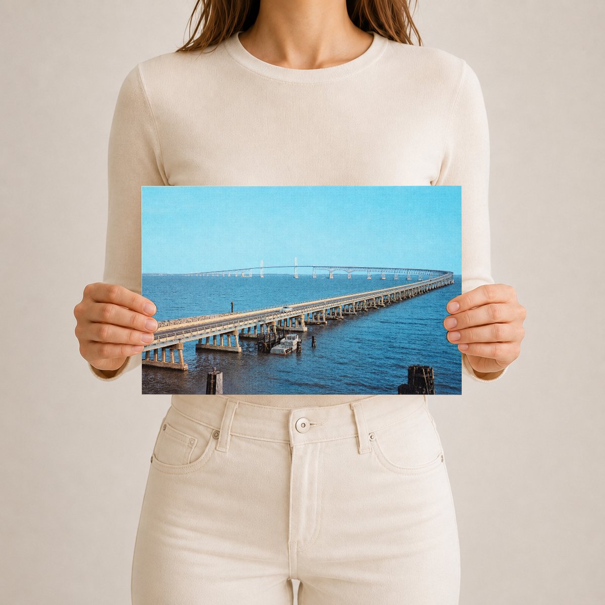 Chesapeake Bay Bridge — Vintage Maryland Postcard