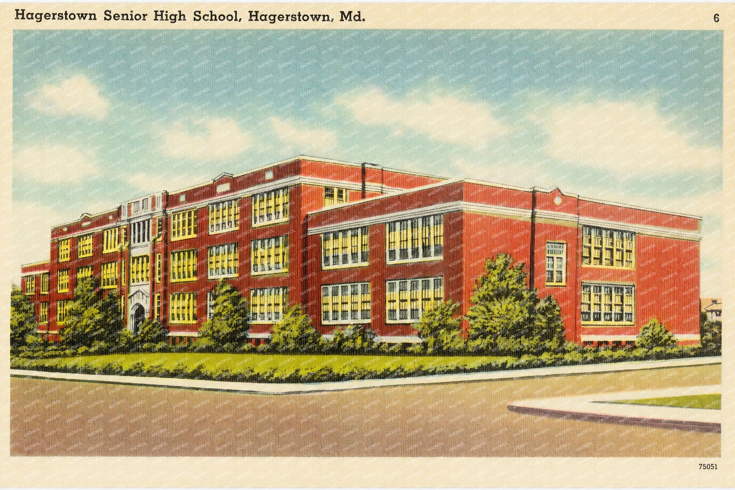 Hagerstown Senior High School, Hagerstown, MD — Vintage Maryland Postcard