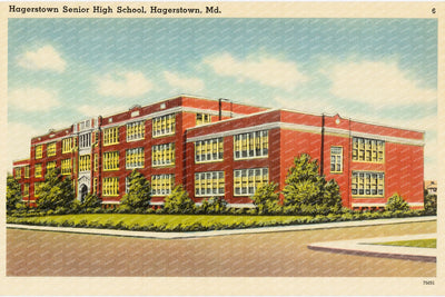 Hagerstown Senior High School, Hagerstown, MD — Vintage Maryland Postcard