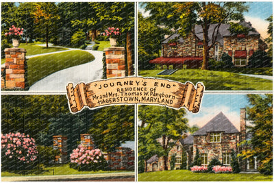 "Journey's End", residence of Mr. and Mrs. Thomas Pangborn, Hagerstown, Maryland — Vintage Maryland Postcard