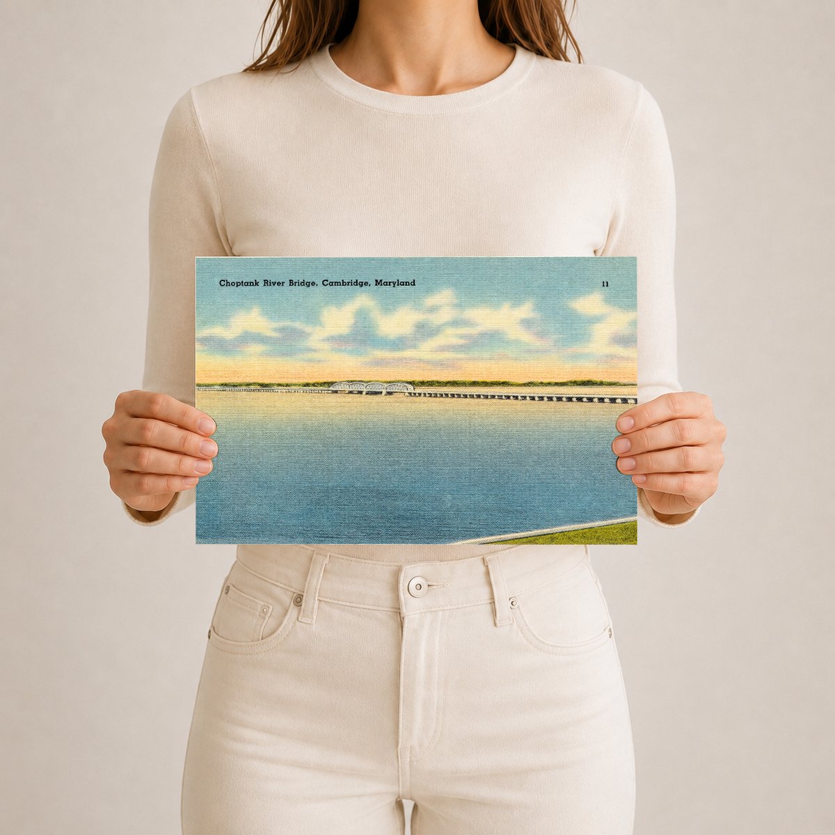 Choptank River Bridge, Cambridge, Maryland — Vintage Maryland Postcard