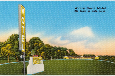 Willow Court Motel (no train or auto noise) — Vintage Maryland Postcard