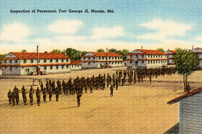 Inspection of personnel, Fort George G. Meade, MD — Vintage Maryland Postcard