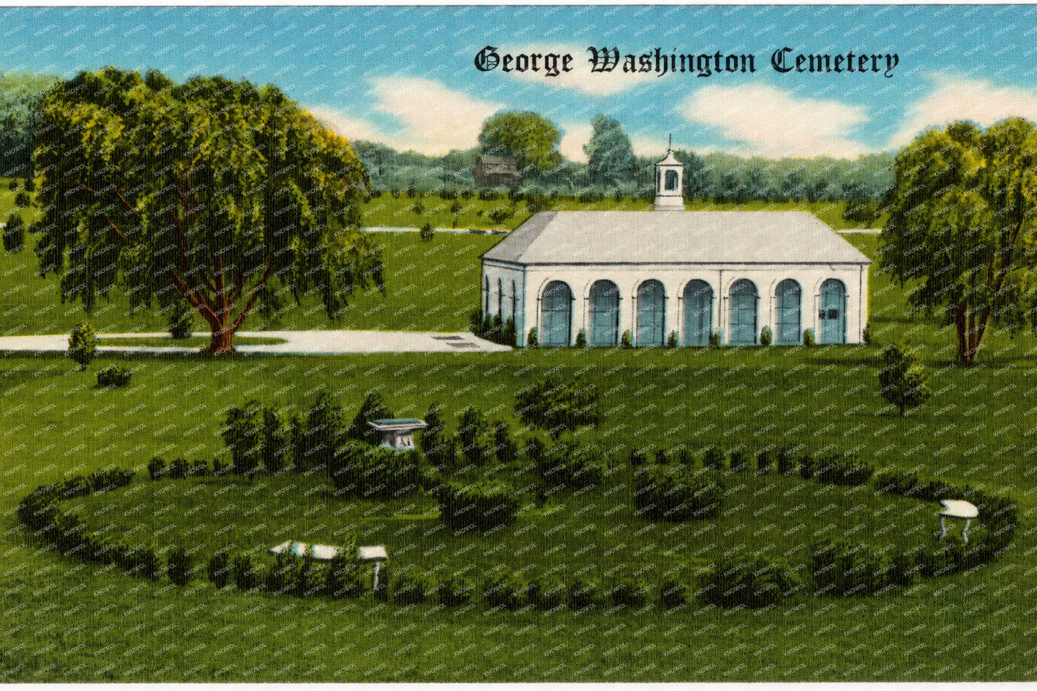 George Washington Cemetery — Vintage Maryland Postcard