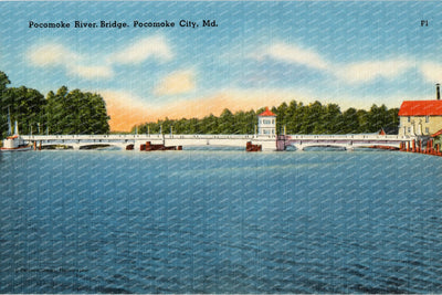 Pocomoke River Bridge, Pocomoke City, MD — Vintage Maryland Postcard
