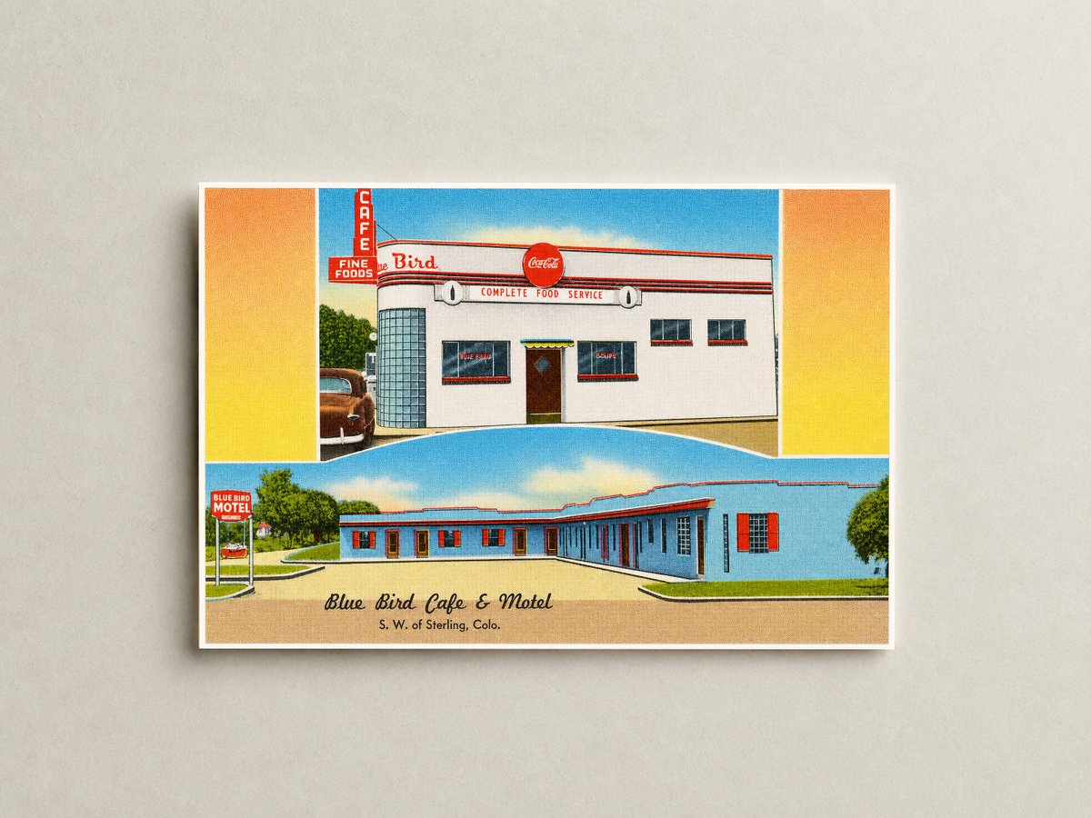 Sterling, CO: Blue Bird Cafe & Motel, s. w. of Sterling