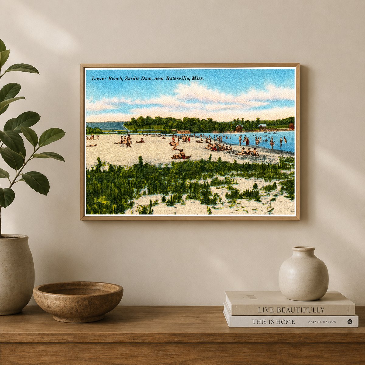 Sardis Lake, MS: Lower beach, Sardis Dam, near Batesville