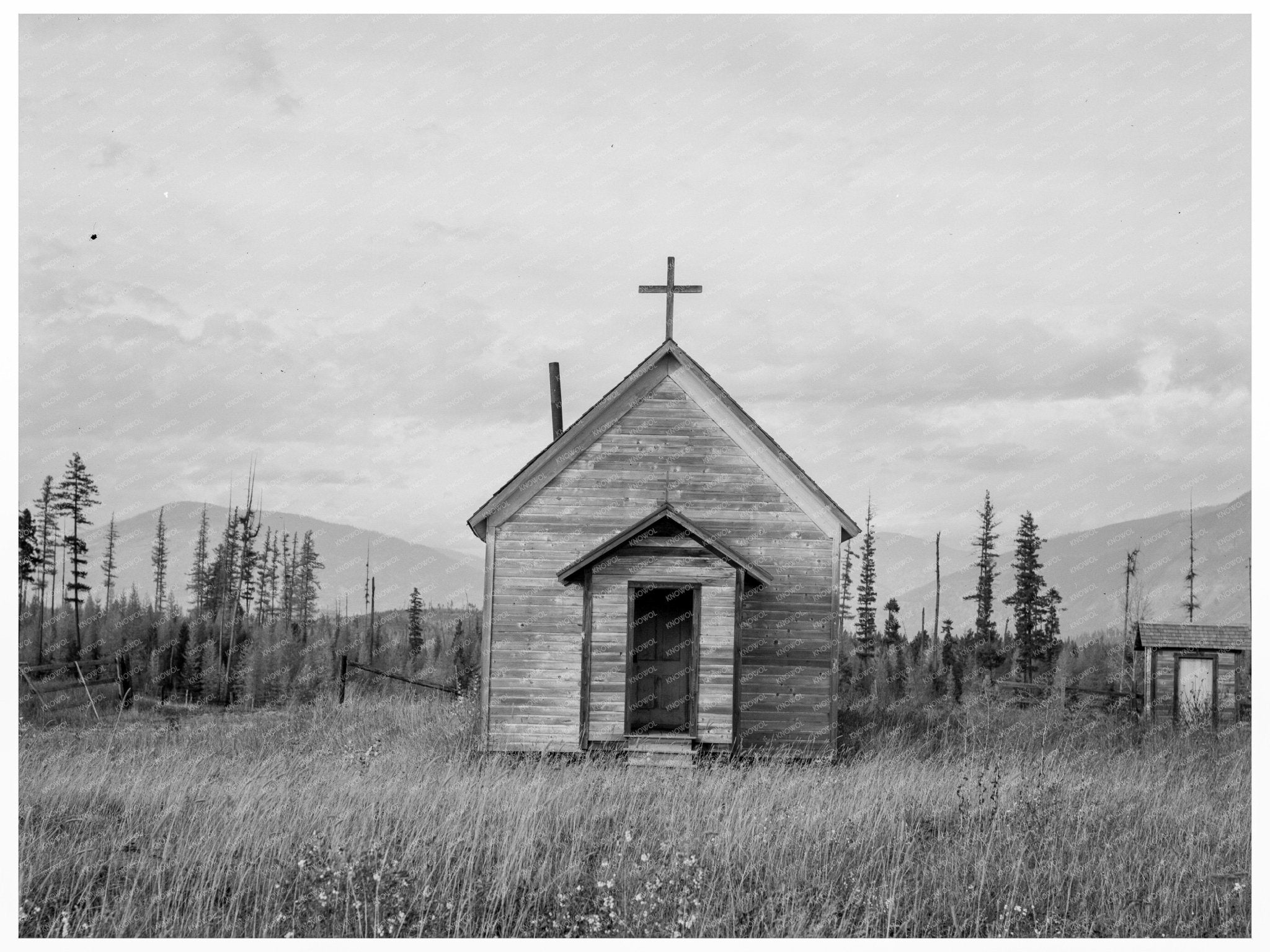 Abandoned Church in Boundary County Idaho 1939 - Available at KNOWOL