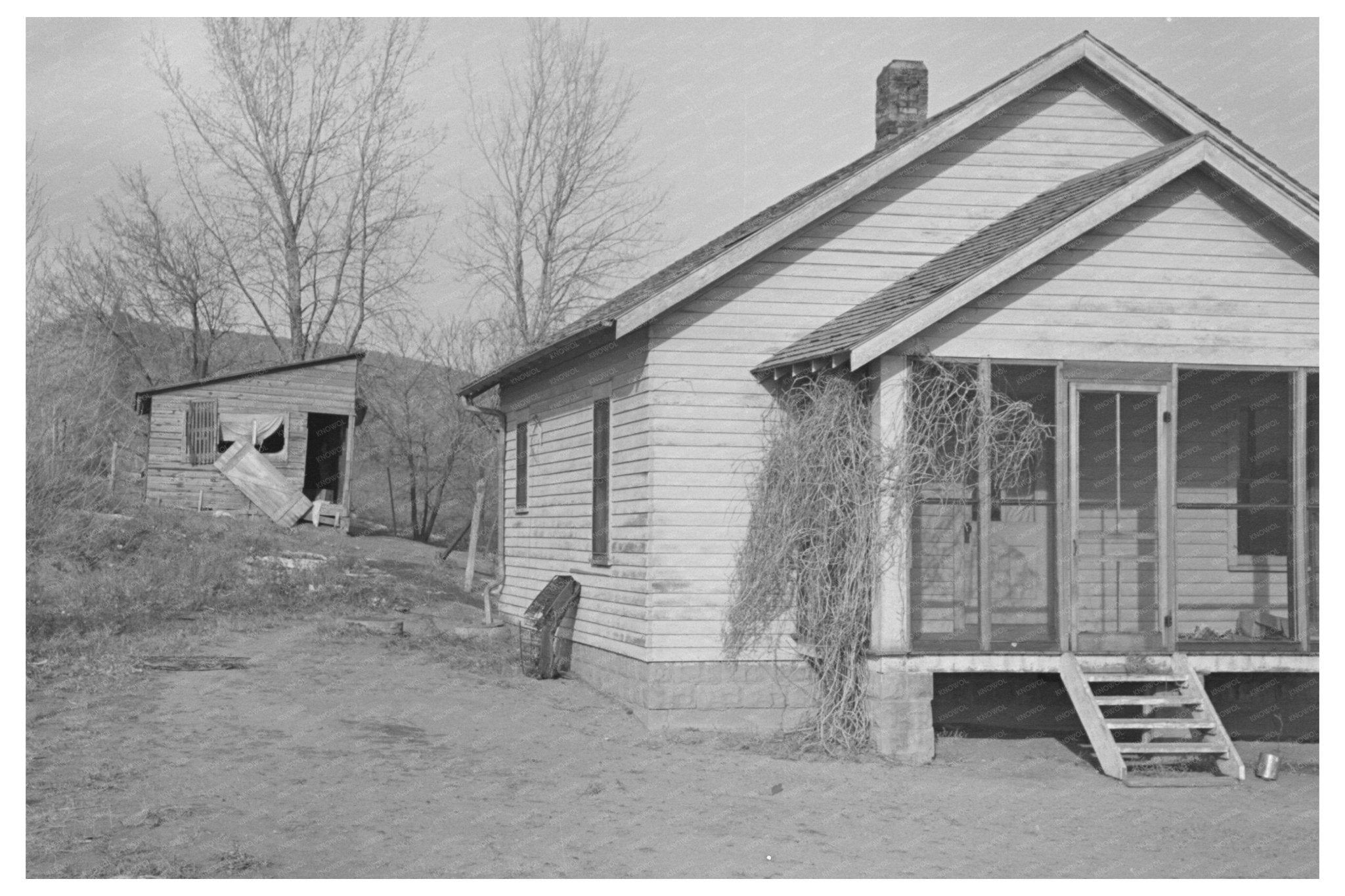 Abandoned Farm Shed Little Sioux Iowa December 1936 - Available at KNOWOL