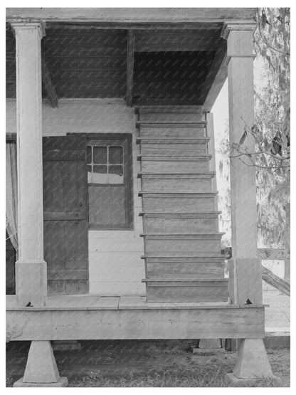 Acadian House with Stairway Breaux Bridge Louisiana 1938 - Available at KNOWOL