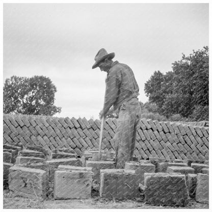 Adobe Brick Making in Bosque Farms New Mexico 1935 - Available at KNOWOL