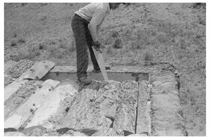 Adobe House Roof Detail Amalia New Mexico 1940 - Available at KNOWOL