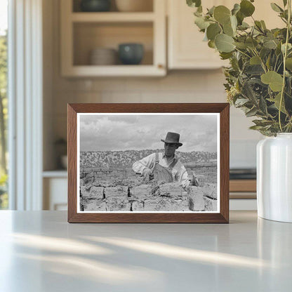 Adobe Plaster Application in Penasco New Mexico 1940 - Available at KNOWOL