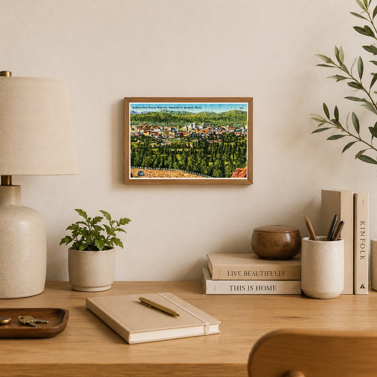 Spokane, WA: Spokane from Sunset Highway, approach to Spokane