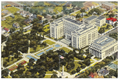 Aerial View of Jefferson County Court House Birmingham AL 1930 - 1945 - Available at KNOWOL