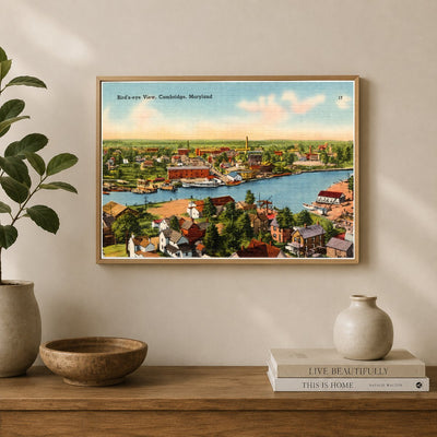 Bird's-eye view, Cambridge, Maryland — Vintage Maryland Postcard