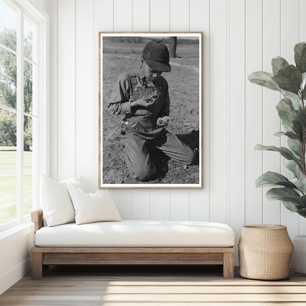 African American Boy Eating Walnuts Oklahoma 1944 - Available at KNOWOL