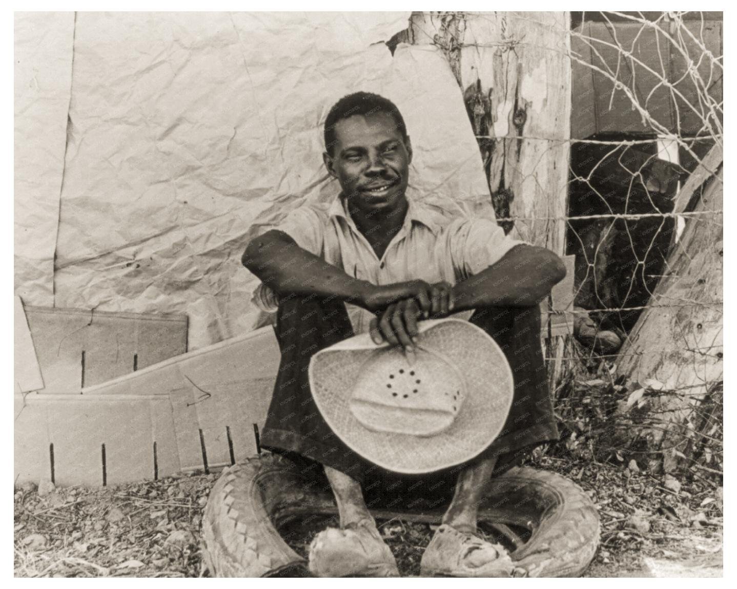 African American Field Worker Crafting Shoes Holtville California June 1935 Vintage Photo - Available at KNOWOL