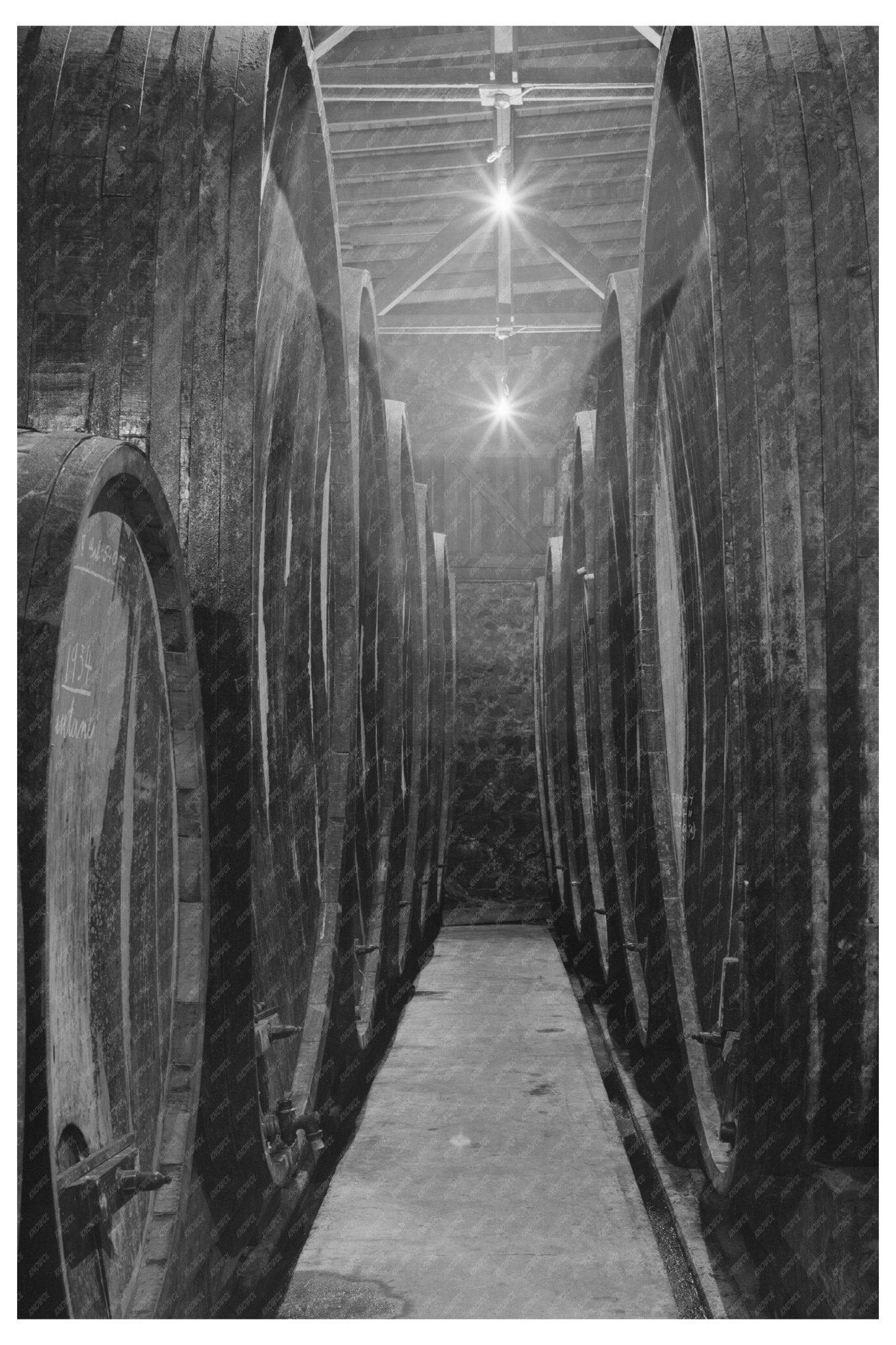 Aging Wine Casks in Sonoma County January 1942 - Available at KNOWOL