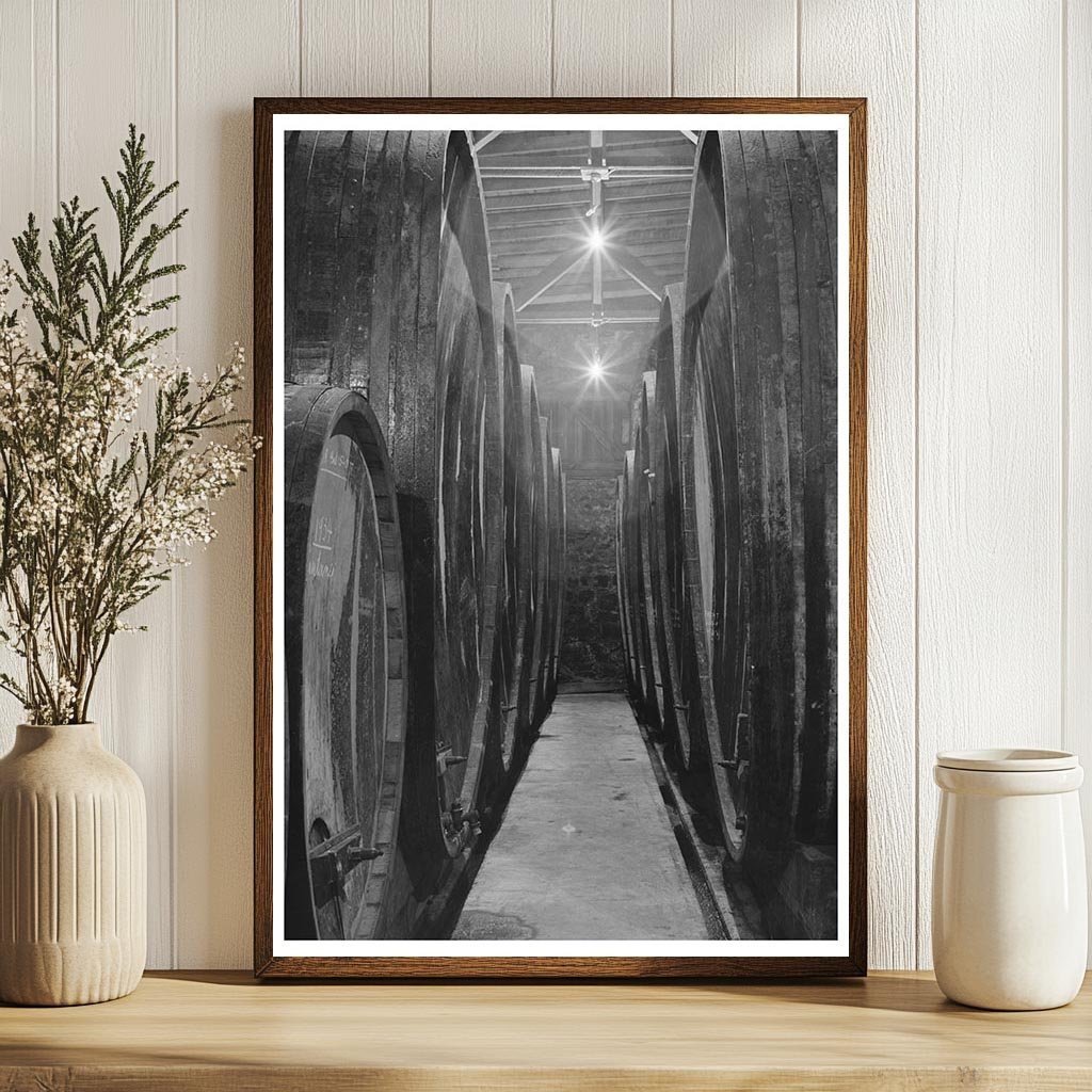 Aging Wine Casks in Sonoma County January 1942 - Available at KNOWOL