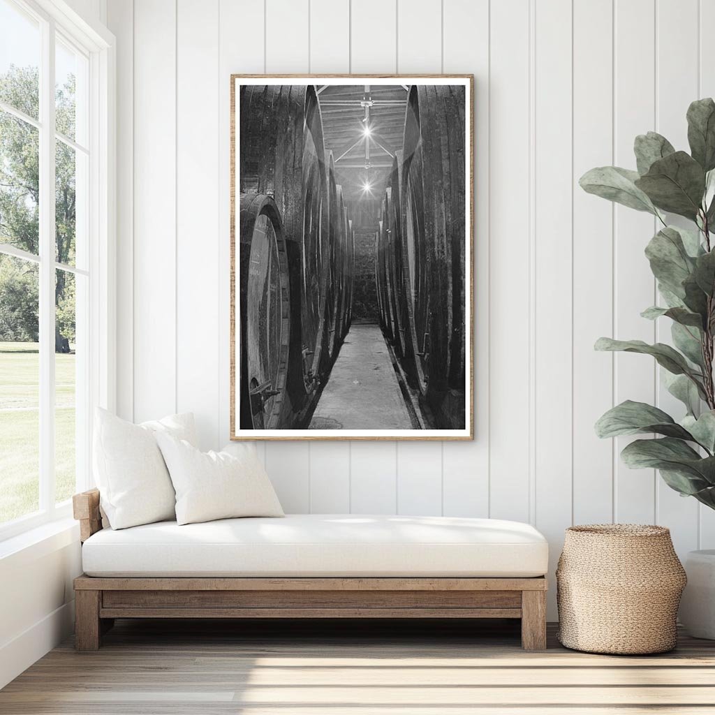 Aging Wine Casks in Sonoma County January 1942 - Available at KNOWOL