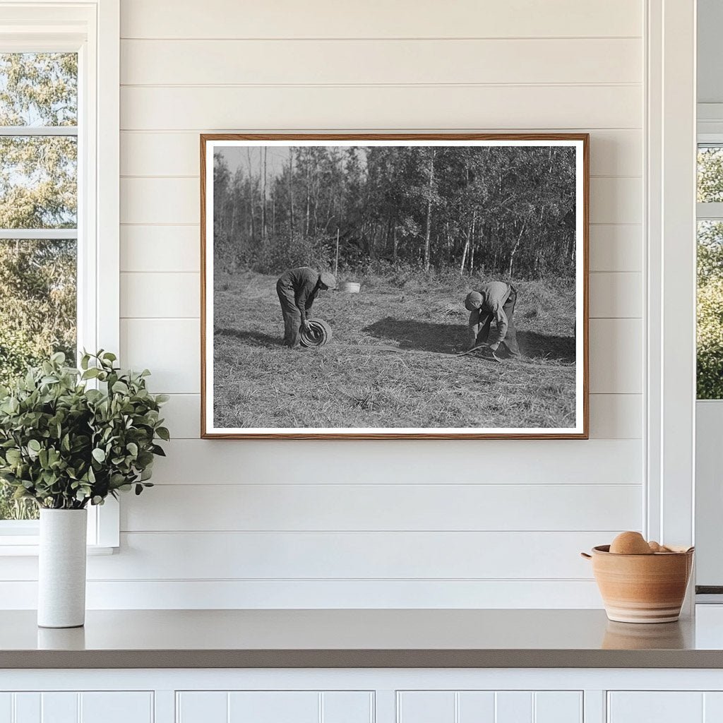 Agricultural Workers Threshing Equipment Minnesota 1937 - Available at KNOWOL